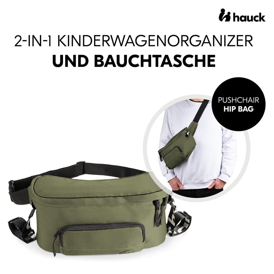 Hauck Universal Kinderwagen Organizer und Bauchtasche in Olive - Bild 2