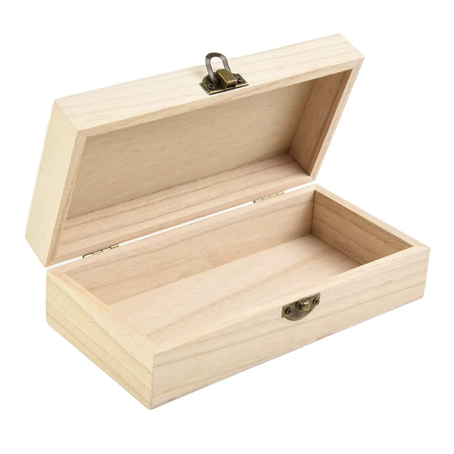 VIBRATITE Holz Aufbewahrungsbox im Retro-Stil mit Deckel und transparentem Verschluss - Bild 4