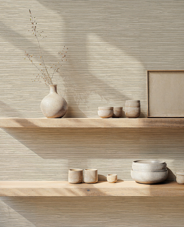 Coordonne Wallpaper Ratan in Grau und Beige mit Boho-Design aus Vinyl - Bild 1