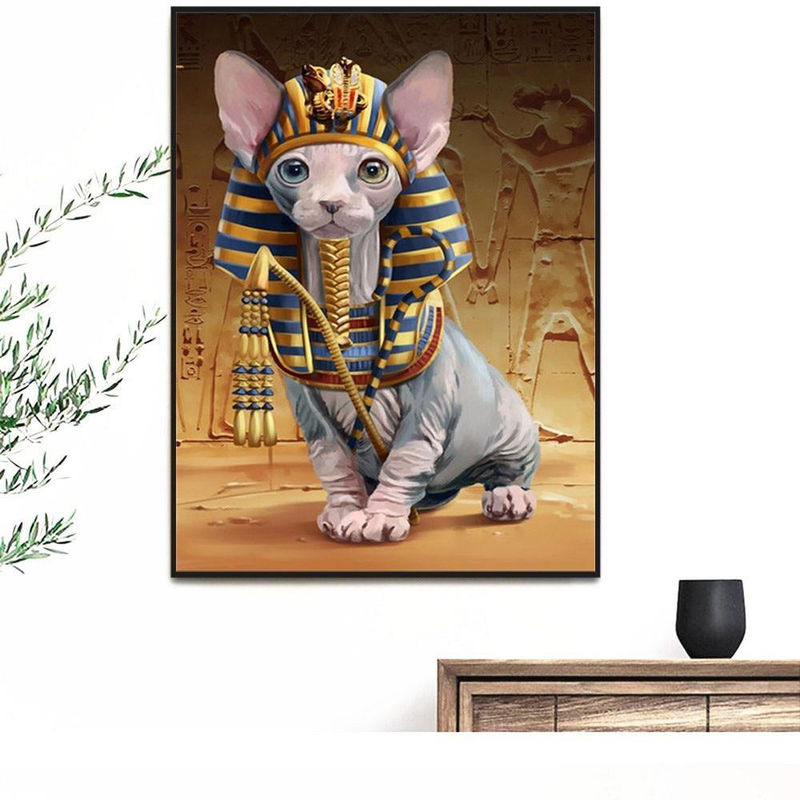 FIYO Diamant-Stickerei Sphinx-Katze als Diamant-Mosaik mit vollständiger Darstellung, mehrfarbig, B/H: 30 x 20 cm - Bild 5