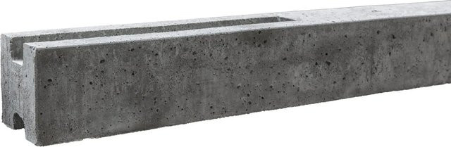 Beckers Betonzaun Zwischenpfosten einseitig in Betongrau, Höhe: 248 cm - Bild 1