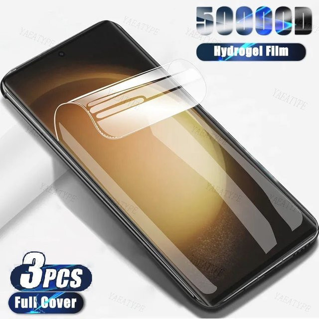 3 Stück Hydrogel Displayschutzfolie für Samsung Galaxy S8 S9 S10 S20 S21 S22 S23 Plus und Note 20 Ultra, transparent - Bild 1
