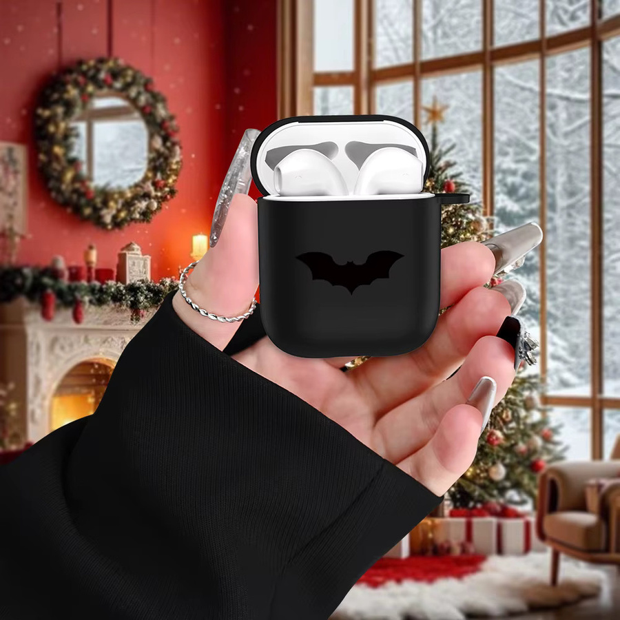 Kopfhörerhülle für AirPods 2, 3, 4 und Pro (1, 2, 3 Generation) mit Fledermaus-Muster in Mattschwarz - Bild 5