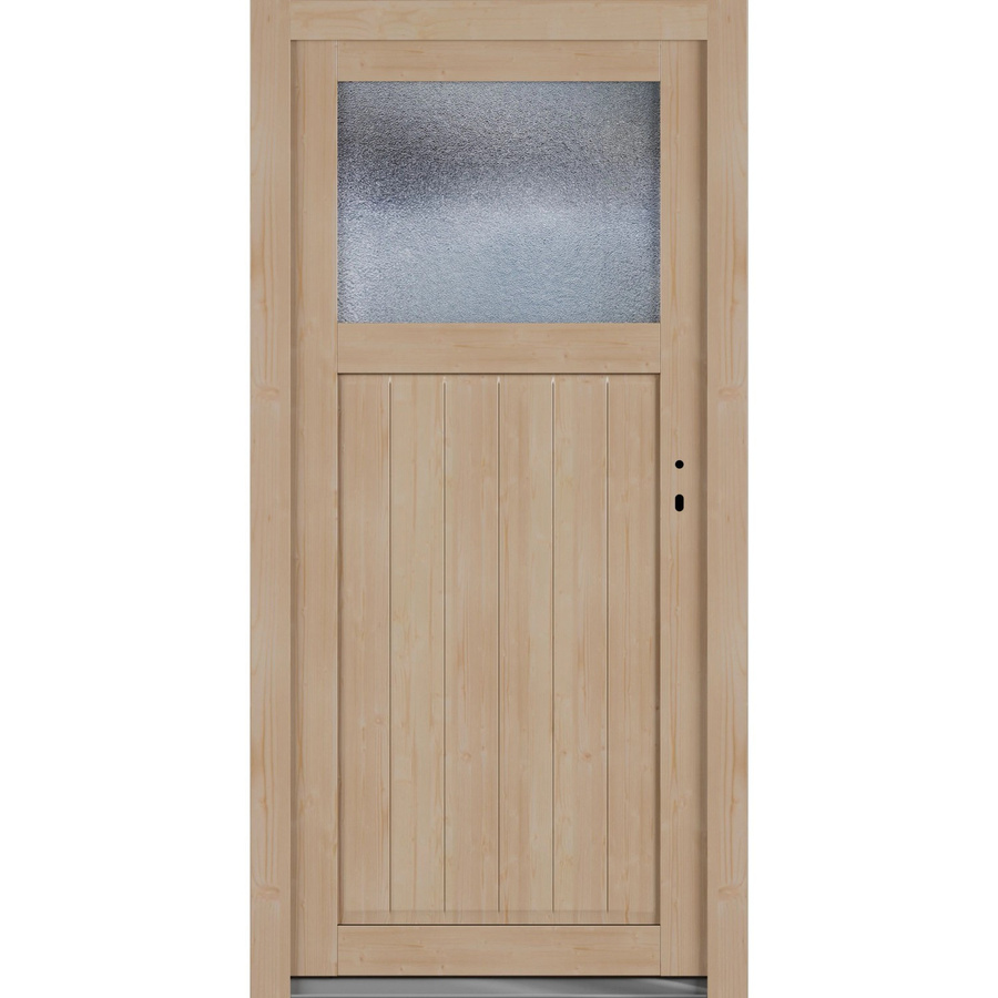 Roro Nebeneingangstür OHE 1002 Fichte mit Glaseinsatz, Farbe Braun/Beige, B: 88 cm, H: 198 cm, DIN Rechts - Bild 2