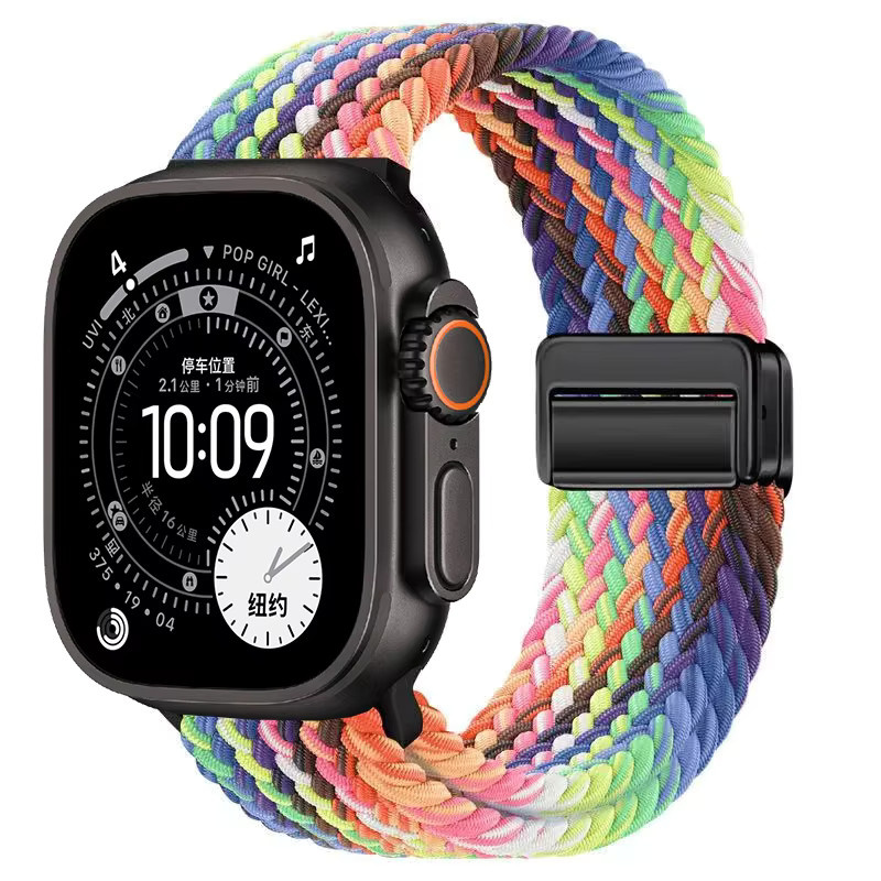 Armband für Apple Watch, Nylon, geflochten, magnetisch, bunt, Unisex - Bild 2