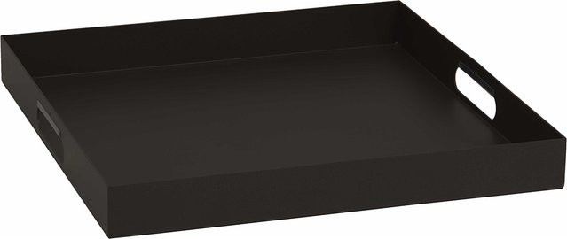 Stern Tablett aus Aluminium in Schwarz Matt, B/T/H: 60 x 60 x 7 cm - Bild 1