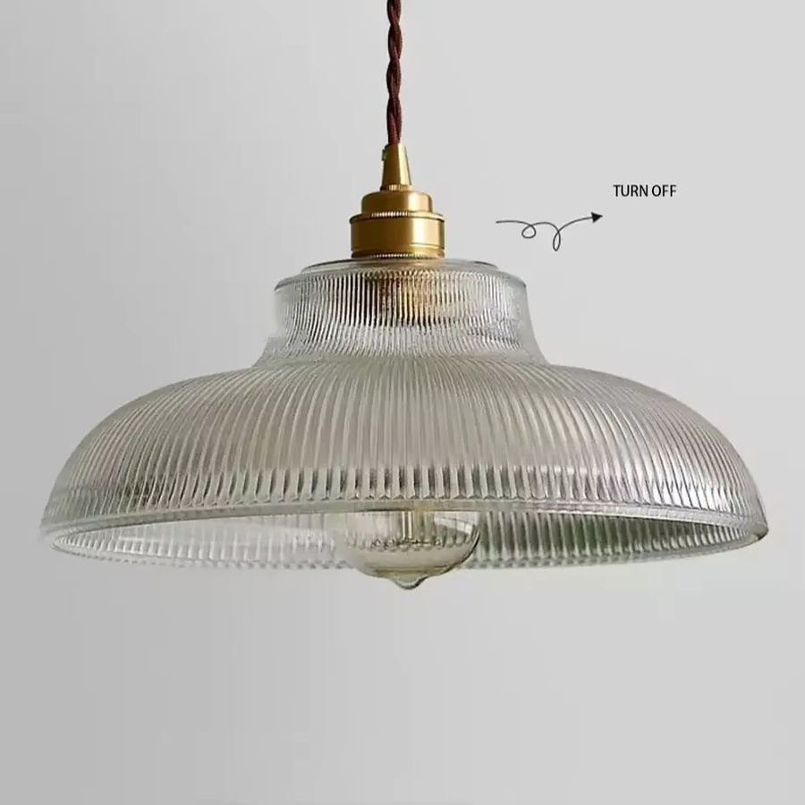 Luminaria Pendelleuchte Vintage aus Holz und Glas in Kupfer für Wohnzimmer und Schlafzimmer - Bild 2