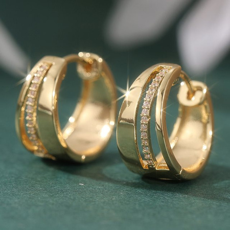 YoYo Creolen, Zirkonia, Gold, Damen