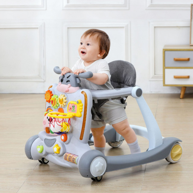 Multifunktionaler Baby-Lauflernwagen als Gehhilfe zur Vorbeugung von O-Beinen, klappbar und rutschfest, Mehrfarbig - Bild 1