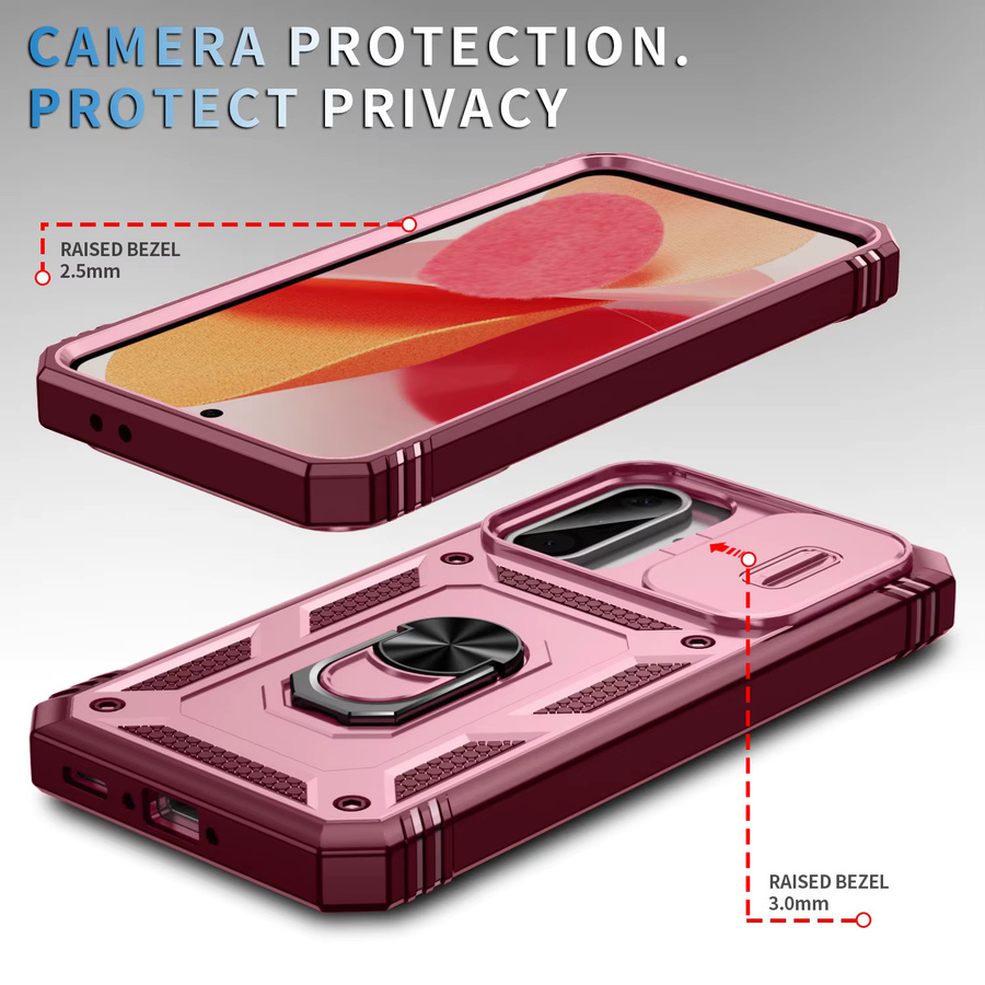Magnetische Ringhalter-Hülle für Samsung Galaxy A56 A55 A54 A53 A52 A36 A35 A34 A33 mit 360 Grad drehbarem Ring und Kamera-Slide-Cover-Schutz in Pink oder Green - Bild 5