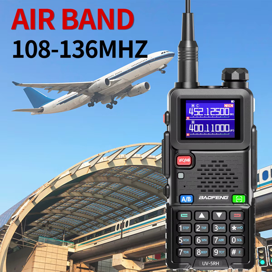 Baofeng UV 5RH Walkie Talkie mit Air Band und Typ-C Anschluss in Schwarz - Bild 2