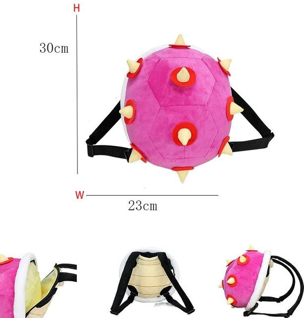 Kidsly Bowser Schildkröte Rucksack, Plüsch, Grün Rot, ab 3 Jahren - Bild 1