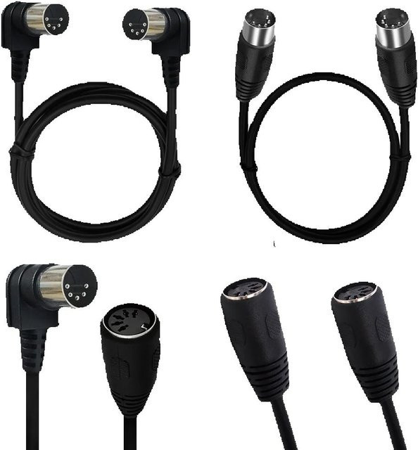 UXG MIDI DIN 5-Pin Stecker auf Stecker Audio Verlängerungskabel in Schwarz - Bild 1