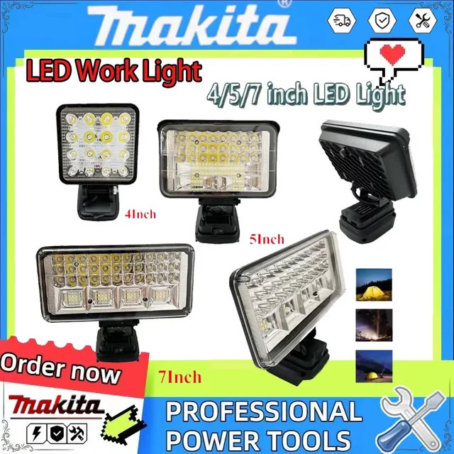 Makita LED Arbeitsleuchte Schwarz Kabelloser SMD Scheinwerfer für Outdoor und Notfälle - Bild 1