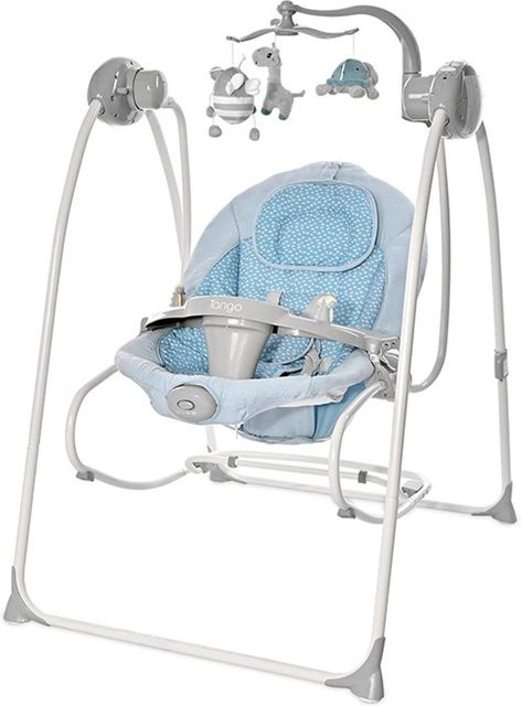 Lorelli Babywippe elektrisch Tango 2 in 1 mit Fernbedienung, MP3 und Mobile in Hellblau - Bild 1
