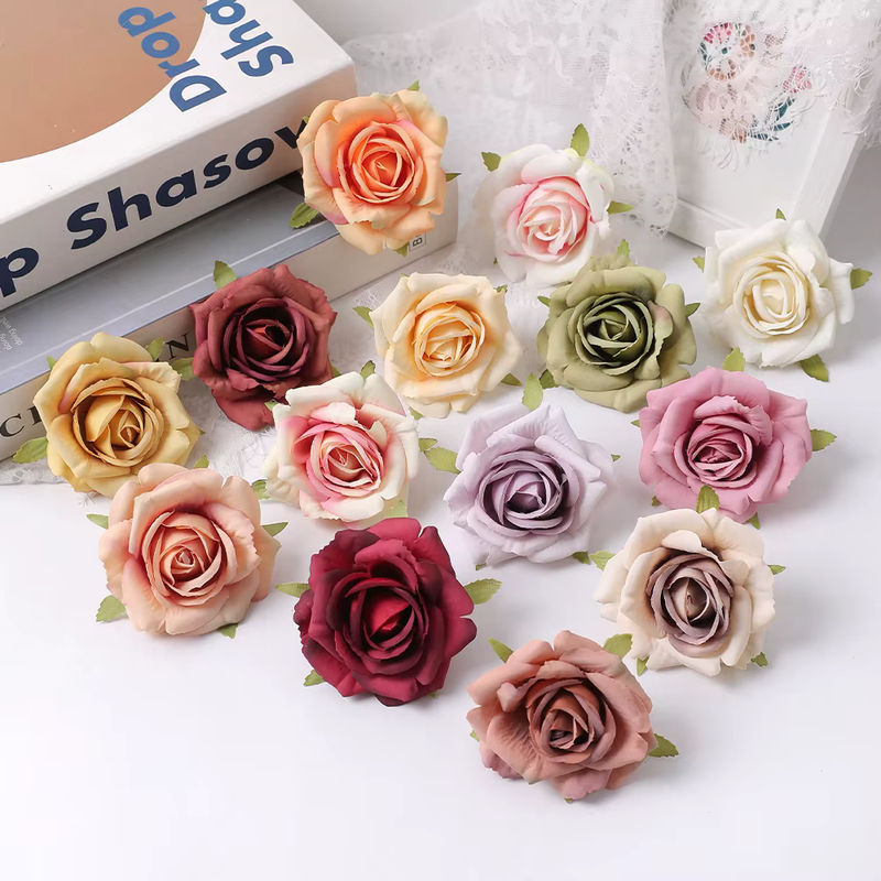 Set aus 5 oder 10 Stück künstliche Rosen aus Seide in Weiß und Mehrfarbig für deine Hochzeits-, Garten- und Partydekoration sowie für DIY-Handwerk und Girlanden - Bild 5