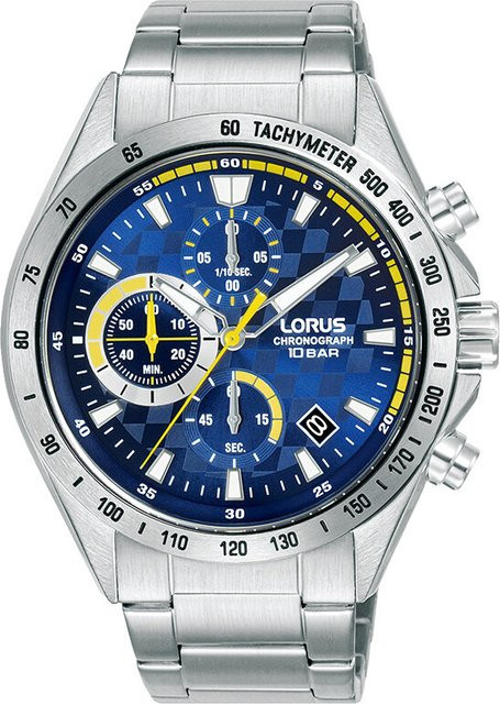 Lorus Chronograph, Quarz, Edelstahl, Blau, 44 mm, Herren - Bild 1