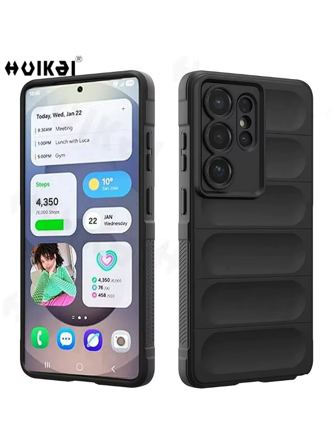 Ultradünne Flüssigsilikon-Handyhülle mit Mikrofaser-Innenfutter für Samsung Galaxy S26 Ultra S25 FE S25 Edge S24 Ultra S23 A17 A56 A36 A16 in Schwarz - Bild 7