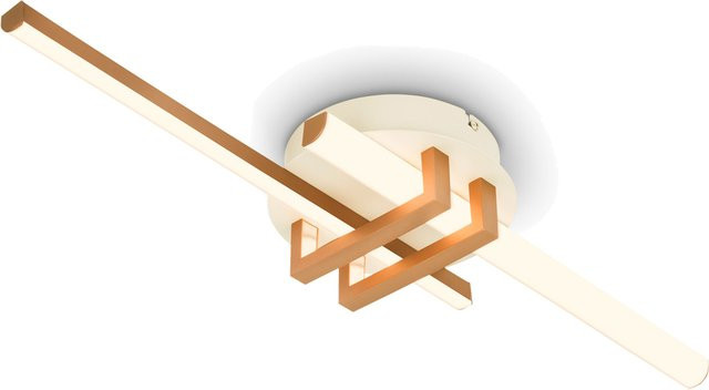 BRILONER LED Deckenleuchte mit Eckprofil in Coffee und Warm Grey aus Holz mit 18 W - Bild 1