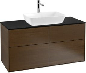 V&B Waschtischunterschrank Finion in Walnuss Veneer, Breite: 120 cm, Tiefe: 50,1 cm - Bild 1