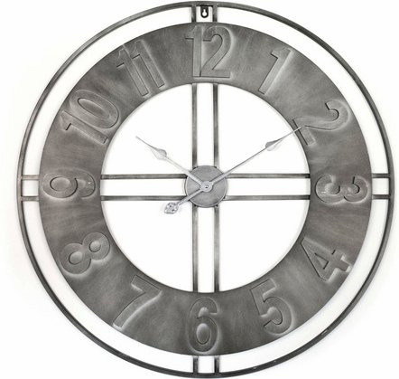 K&L Wall Art Wanduhr Industrial Silber, Durchmesser: 50 cm - Bild 1