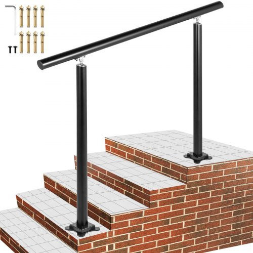 VEVOR Treppengeländer aus Aluminium in Schwarz, verstellbares Außenhandlauf für Garten und Hauseingang - Bild 1