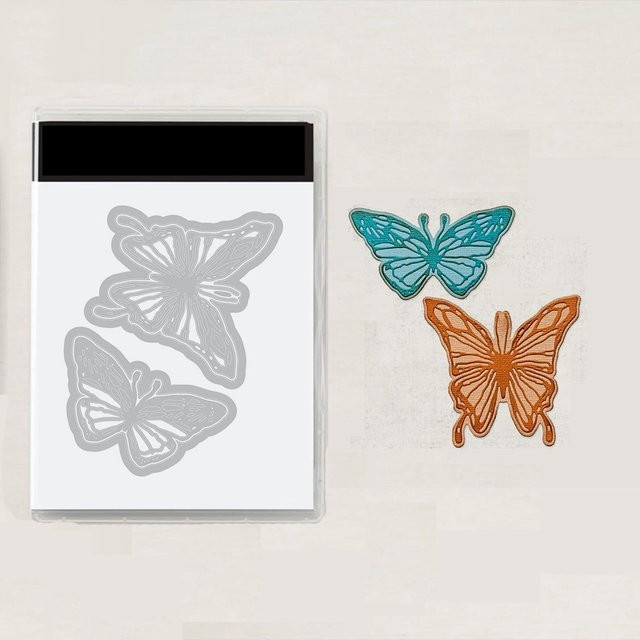 Metall Stanzform Schmetterling für Scrapbooking und Bastelarbeiten, bunte Papierstanze in Kreisform - Bild 1
