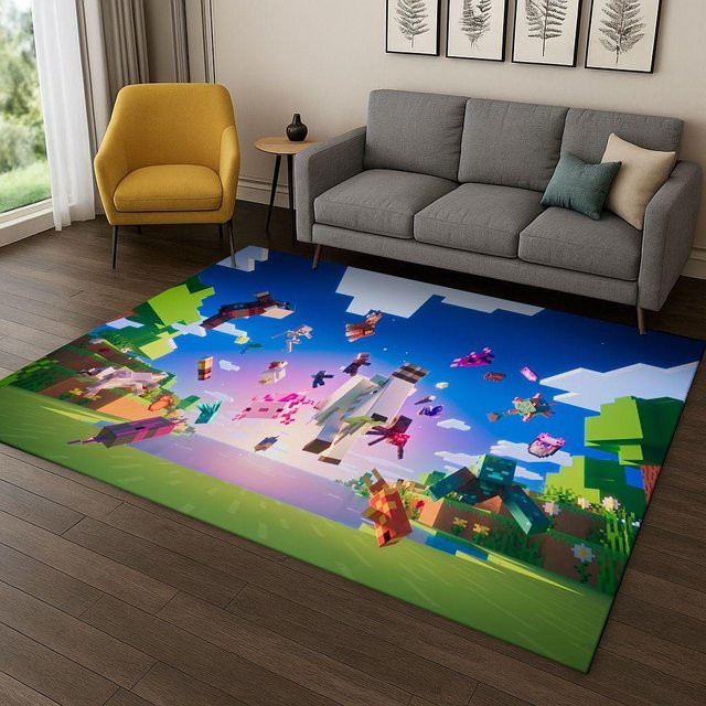 WEN-july S-Sandbox Cartoon Spielteppich für Kinder, rutschfest und waschbar, Multicolour, B/T: 60 x 40 cm - Bild 1