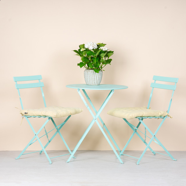 BLUME2000 Metall Bistroset 3-er Set in Türkis und Blau - Bild 1