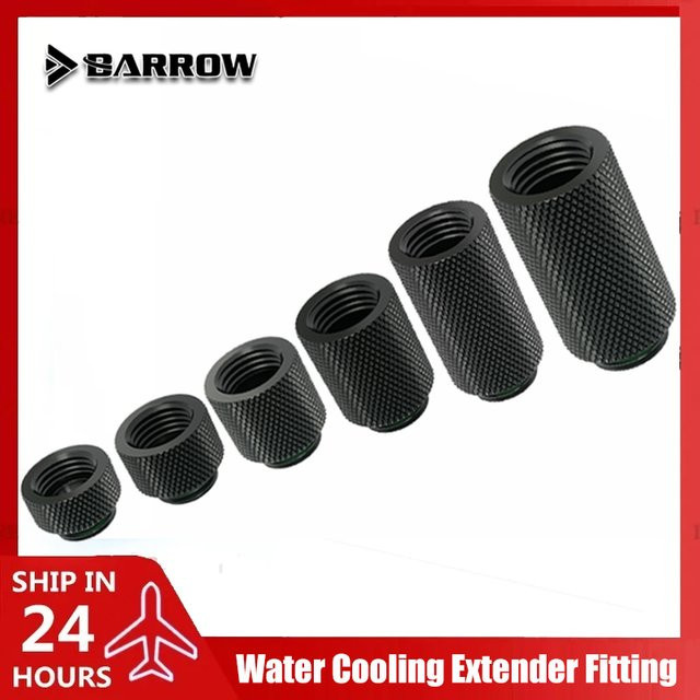 Barrow Computer-Verlängerungsanschlussbasis für Wasserkühlung mit M-F-Gewinde in Schwarz - Bild 1