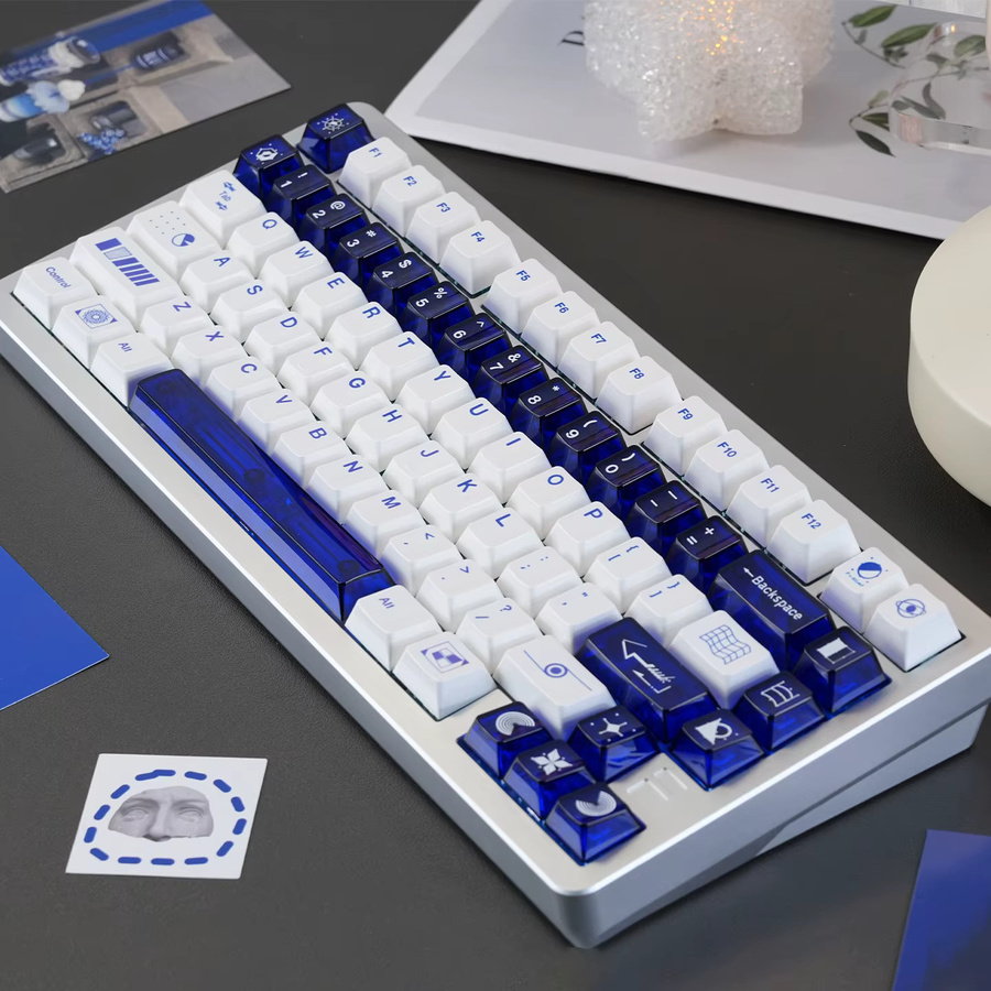 Venit Keys Tastenkappen im Cherry-Profil aus PBT-PC in Weiß und Blau für mechanische MX-Tastaturen - Bild 3