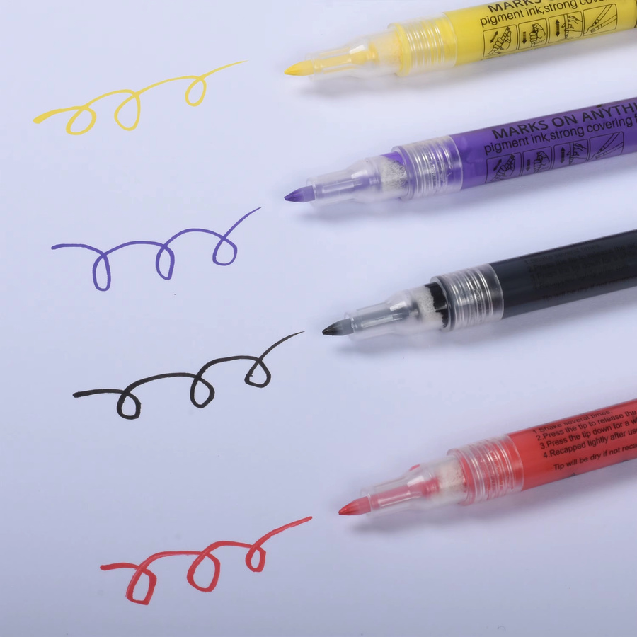 Golf Club Acryl-Marker Set mit Farbwechselfunktion, 0,7 mm feine Spitze, wasserfest und sonnenfest, mehrfarbiges Set inklusive Schwarz - Bild 2