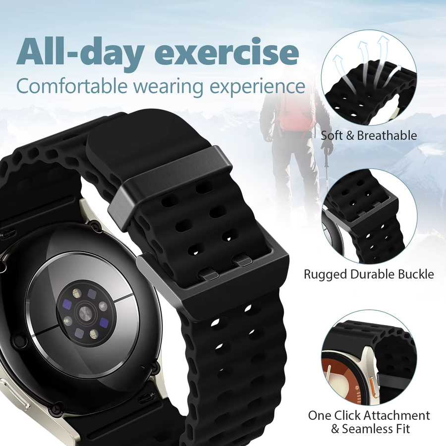 LCAPLE Uhrenarmband Silikon, Schwarz, Unisex - Bild 3