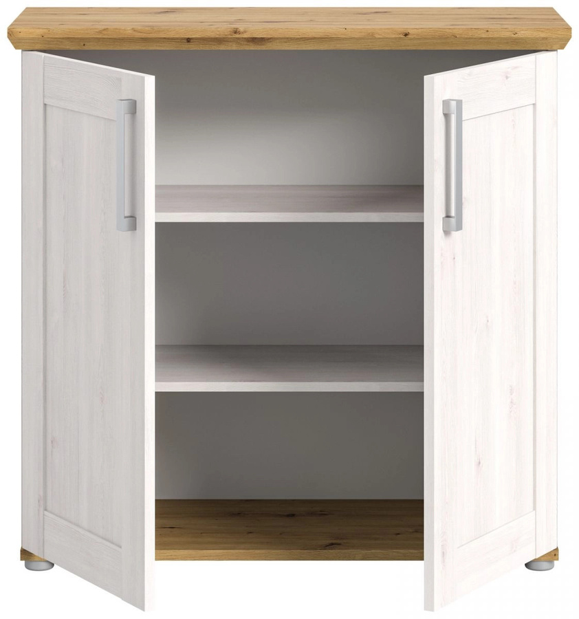 Inn.Furn Kommode Mirano Landhausstil in Weiß mit Lärche und Eiche Artisan, Höhe: 95 cm - Bild 5