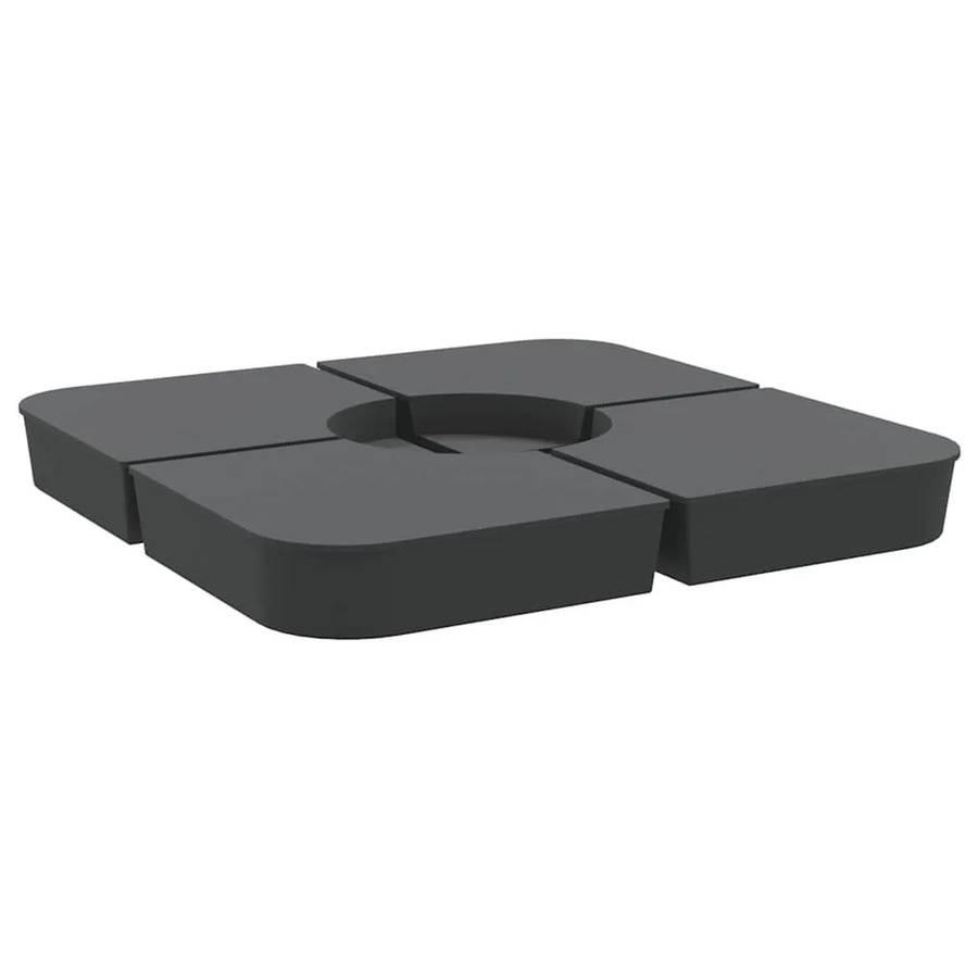 vidaXL 4-teiliges Sonnenschirmständer-Set aus Polypropylen in Anthrazit mit 100 kg Gewicht - Bild 2