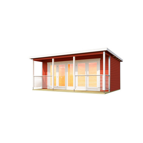 Lasita Blockbohlenhaus Liverpool Gartenhaus mit Flachdach in Rot, B/H/T: 580 x 239,4 x 430 cm - Bild 3