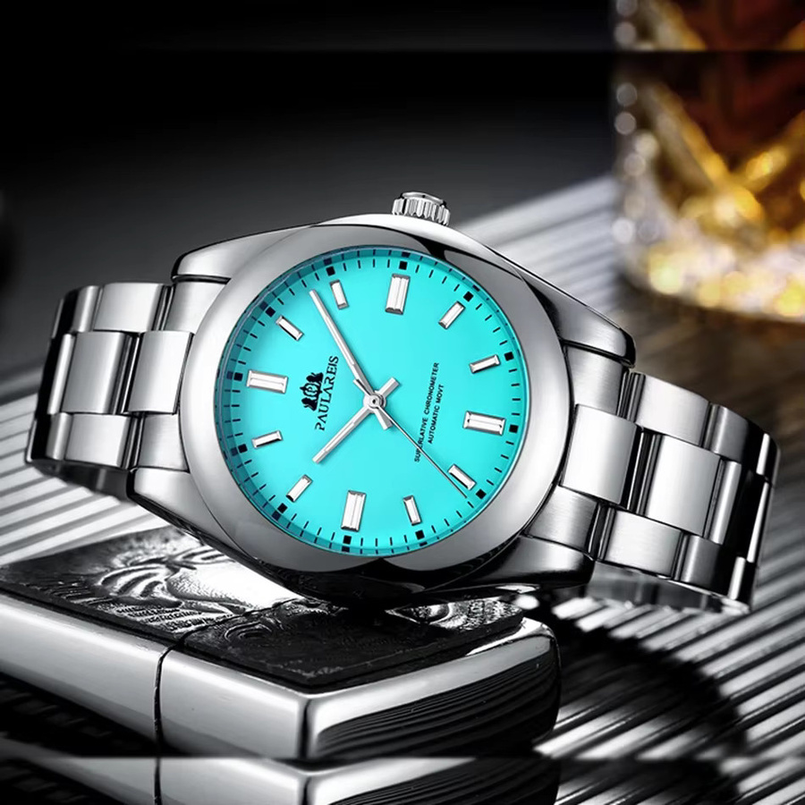 PAULAREIS P Armbanduhr Automatik, Edelstahl, Blau, 41 mm, Herren - Bild 4