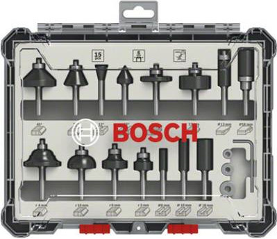 Bosch Fräser-Set 15-teilig mit 6-mm-Schaft - Bild 2
