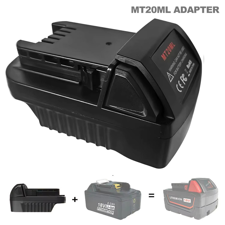 Makita Akku Adapter MT20ML Konverter für Milwaukee 18V Li-Ion Akku Elektrowerkzeuge Schwarz - Bild 3