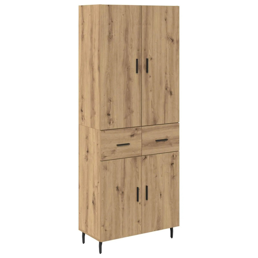 vidaXL Highboard 2-teilig in Artisan-Eiche mit Glasfronten und Schubladen, B/T/H: 180 x 34 x 120 cm - Bild 2