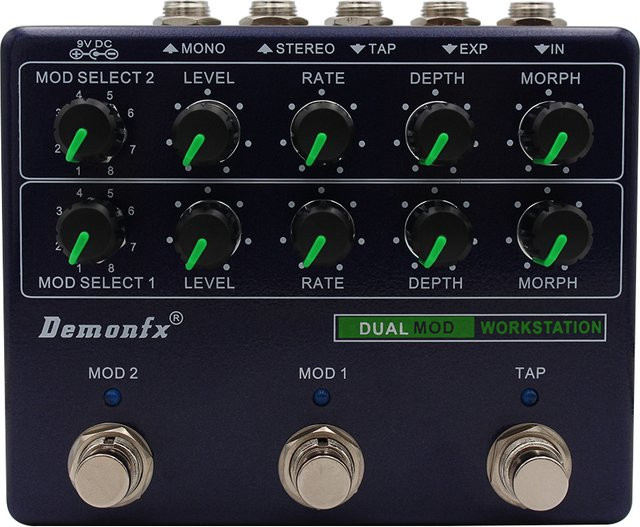 Demonfx Dual Mod Works Taton Gitarren- und Bass Effektpedal mit Reverb, Delay und True Bypass - Bild 1