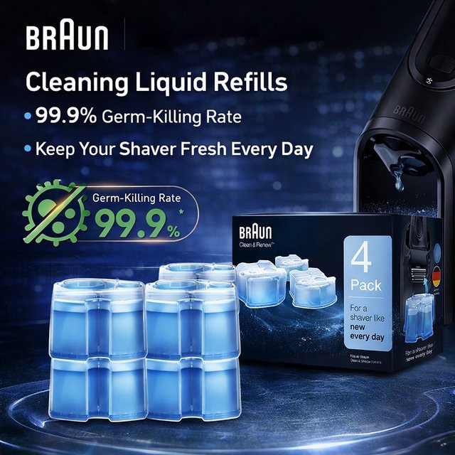 Braun Rasierer-Reinigungslösung 4-teiliges Set, Unisex - Bild 1