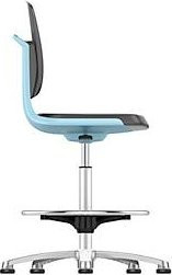 Arbeitsdrehstuhl Labsit von Bimos in Blau mit Integralschaum und Gleitern, B/T/H: 45 x 42 x 52-77 cm - Bild 1