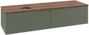V&B Waschtischunterschrank Antao mit Frontstruktur in Weiss und Grau, Wandmontage, B/T: 160 x 50 cm - Bild 1