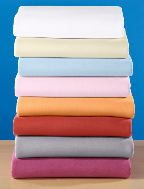 Wäschepur Betttuch aus bügelfreiem Elastik-Jersey in Weiß, 200 x 25 cm - Bild 1