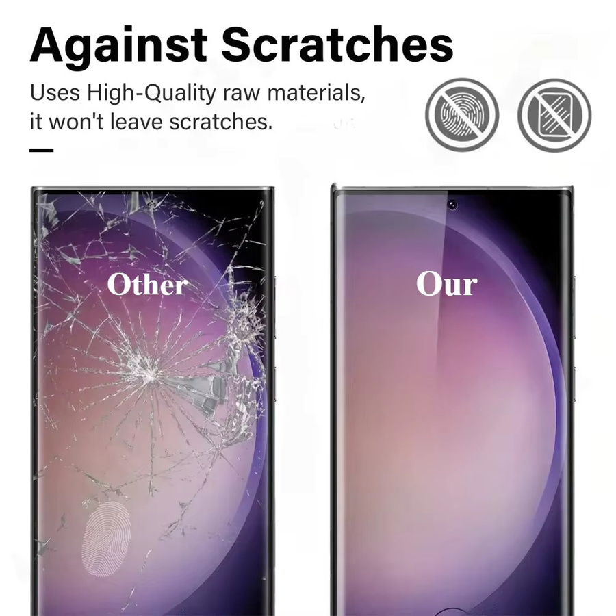2 Stück Displayschutzfolien aus gehärtetem Glas für Samsung Galaxy S25 S24 S23 S22 Ultra S22 S21 S23 Plus, transparent, einfache Installation - Bild 3