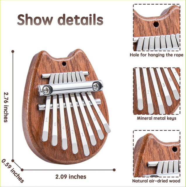 YOUYAN Mini Kalimba Daumenklavier, 8-Tasten, 1-teiliges Set - Bild 1