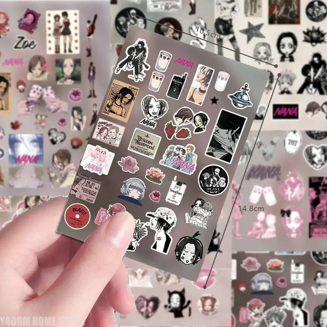 8 Stück Anime NANA Aufkleber mit Komatsu Design in Multicolour für Scrapbooking, Telefon und Wasserflaschen - Bild 1