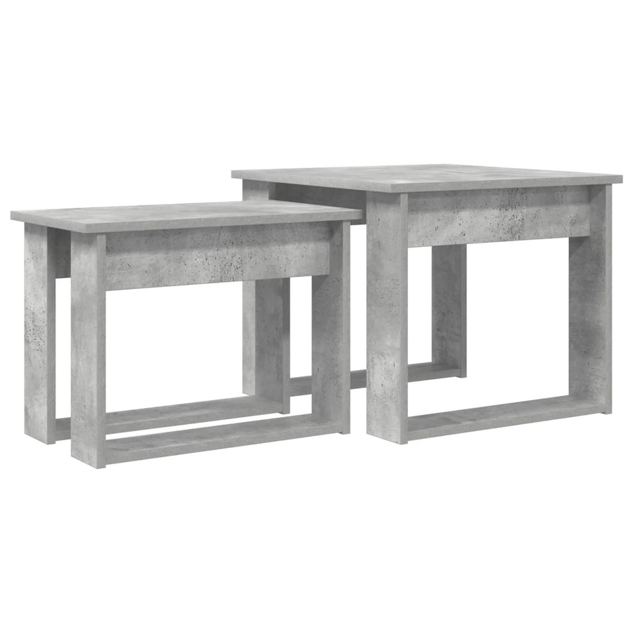 vidaXL Kaffeetisch Set 2-teilig in Betongrau und Holzwerkstoff im modernen Design - Bild 2