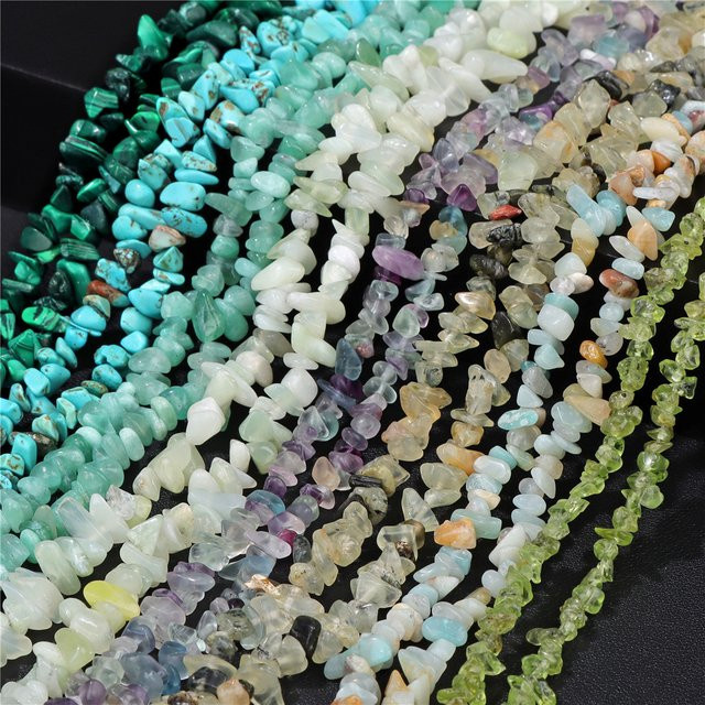 Perlen Quarz, Jades, Amazonit, Peridots, Chips, Bunt, Unisex - Bild 1